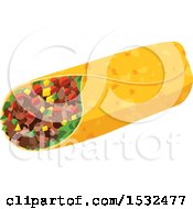 Clipart Of A Burrito Royalty Free Vector Illustration