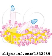Clipart Of A Pink And Yellow Nudibranch Sea Slug Royalty Free Vector Illustration