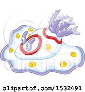 Clipart Of A Purple White Red And Yellow Nudibranch Sea Slug Royalty Free Vector Illustration