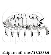 Clipart Of A Pillbug Robot Profile View Royalty Free Illustration by Leo Blanchette