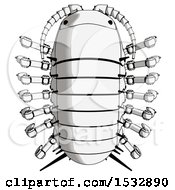 Clipart Of A Pillbug Robot Top View Royalty Free Illustration by Leo Blanchette