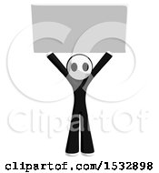 Clipart Of A Maskman Protesting And Holding A Sign Royalty Free Illustration