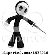 Clipart Of A Maskman Stabbing With A Sword Royalty Free Illustration