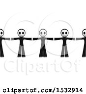 Clipart Of A Row Of Masked Men Royalty Free Illustration