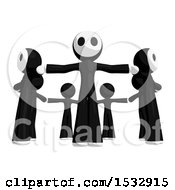 Clipart Of A Circle Of Masked Men Royalty Free Illustration