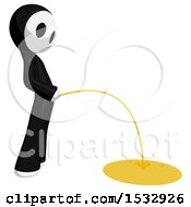 Clipart Of A Maskman Pissing Royalty Free Illustration