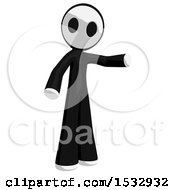 Clipart Of A Maskman Inviting Or Presenting Royalty Free Illustration by Leo Blanchette