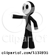 Clipart Of A Maskman Pointing To The Left Royalty Free Illustration by Leo Blanchette
