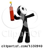 Clipart Of A Maskman Holding Dynamite Royalty Free Illustration by Leo Blanchette