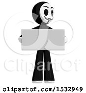 Clipart Of A Little Anarchist Holding A Blank Sign Royalty Free Illustration