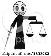 Little Anarchist Holding A Sword And The Scales Of Justice