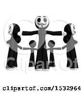 Clipart Of A Group Of Little Anarchists In A Circle Royalty Free Illustration