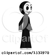 Clipart Of A Little Anarchist Facing Right Royalty Free Illustration