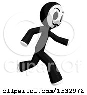 Clipart Of A Little Anarchist Running To The Right Royalty Free Illustration