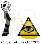 Poster, Art Print Of Little Anarchist Pissing On An Illuminati Symbol
