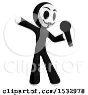 Clipart Of A Little Anarchist Speaking Into A Microphone Royalty Free Illustration by Leo Blanchette