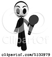 Clipart Of A Little Anarchist Holding Out A Microphone Royalty Free Illustration by Leo Blanchette
