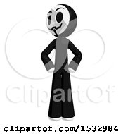 Clipart Of A Little Anarchist With Hands On His Hips Royalty Free Illustration by Leo Blanchette