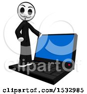 Poster, Art Print Of Little Anarchist On A Laptop Computer