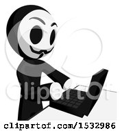 Clipart Of A Little Anarchist Hacking On A Laptop Royalty Free Illustration by Leo Blanchette
