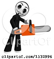 Little Anarchist Holding A Chainsaw