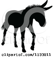 Poster, Art Print Of Black Silhouetted Donkey