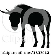 Poster, Art Print Of Black Silhouetted Donkey