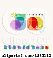 Poster, Art Print Of Happy 50th Anniversary Design With Retro Numbers On Beige
