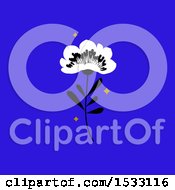 Clipart Of A Flower With Stars On Blue Royalty Free Vector Illustration