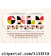 Poster, Art Print Of Only Happiness Text Over A Mosaic Alphabet On Beige