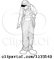 Poster, Art Print Of Black And White Clown Pointing At The Ground