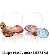 Poster, Art Print Of 3d Easter Eggs On A White Background
