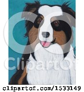 Poster, Art Print Of Painting Of An Australian Shepherd Dog
