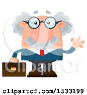 Male Science Professor Holding A Briefcase And Waving