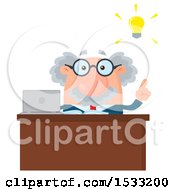 Clipart Of A Male Science Professor With An Idea Royalty Free Vector Illustration by Hit Toon