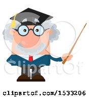 Poster, Art Print Of Male Science Professor Wearing A Graduate Cap And Holding A Pointer Stick