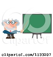 Poster, Art Print Of Male Science Professor Holding A Pointer Stick To A Chalkboard