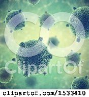 Clipart Of A 3d Background Of Virus Cells Royalty Free Illustration