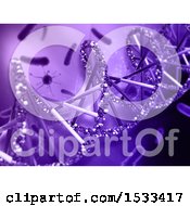 Poster, Art Print Of 3d Purple Dna Strand And Virus Cells Background