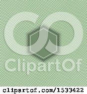 Clipart Of A Frame On A Green Halftone Dot Background Royalty Free Vector Illustration