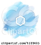 Clipart Of A Blank Frame On A Watercolor Painting Of Blue Strokes On White Royalty Free Vector Illustration