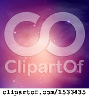 Clipart Of A Nebula And Stars Galaxy Background Royalty Free Vector Illustration