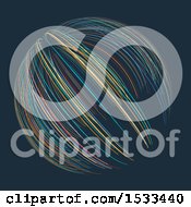 Poster, Art Print Of Sphere Made Of Colorful Lines On Dark Blue