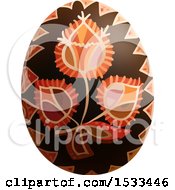 Clipart Of A 3d Patterned Easter Egg Royalty Free Vector Illustration