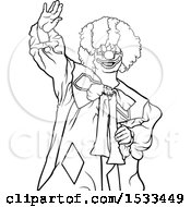 Poster, Art Print Of Lineart Clown Waving