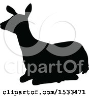 Poster, Art Print Of Black Silhouetted Deer Doe
