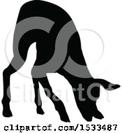 Poster, Art Print Of Black Silhouetted Deer Fawn