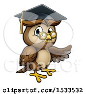 Poster, Art Print Of Presenting Wise Professor Owl With Glasses And Graduation Cap