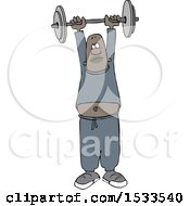 Clipart Of A Black Man Working Out With A Barbell Royalty Free Vector Illustration