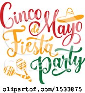 Poster, Art Print Of Cindo De Mayo Design With Maracas And A Sombrero